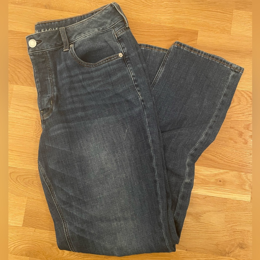 American Eagle Tomgirl Jeans with Button-front closure, Size 14 Extra Long